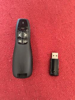 The clicker with the separate USB dongle